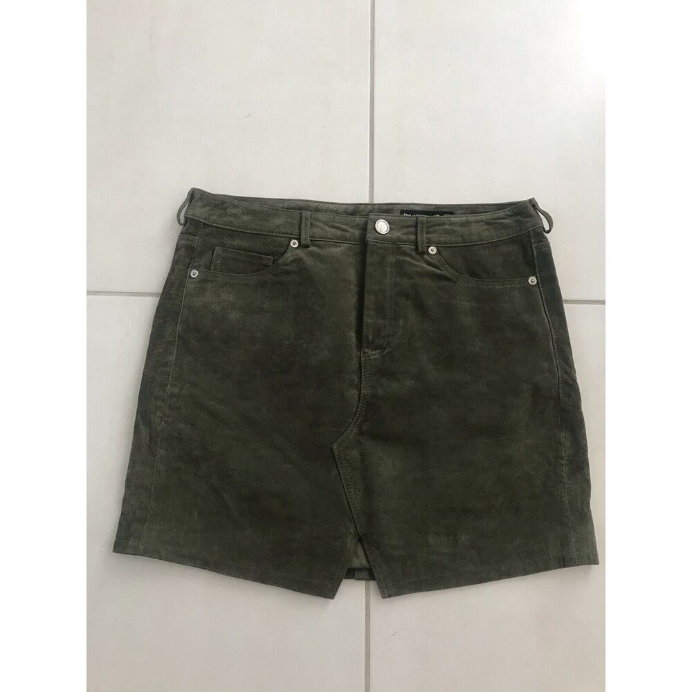 Blank NYC Leather A-Line Mini Skirt Lined